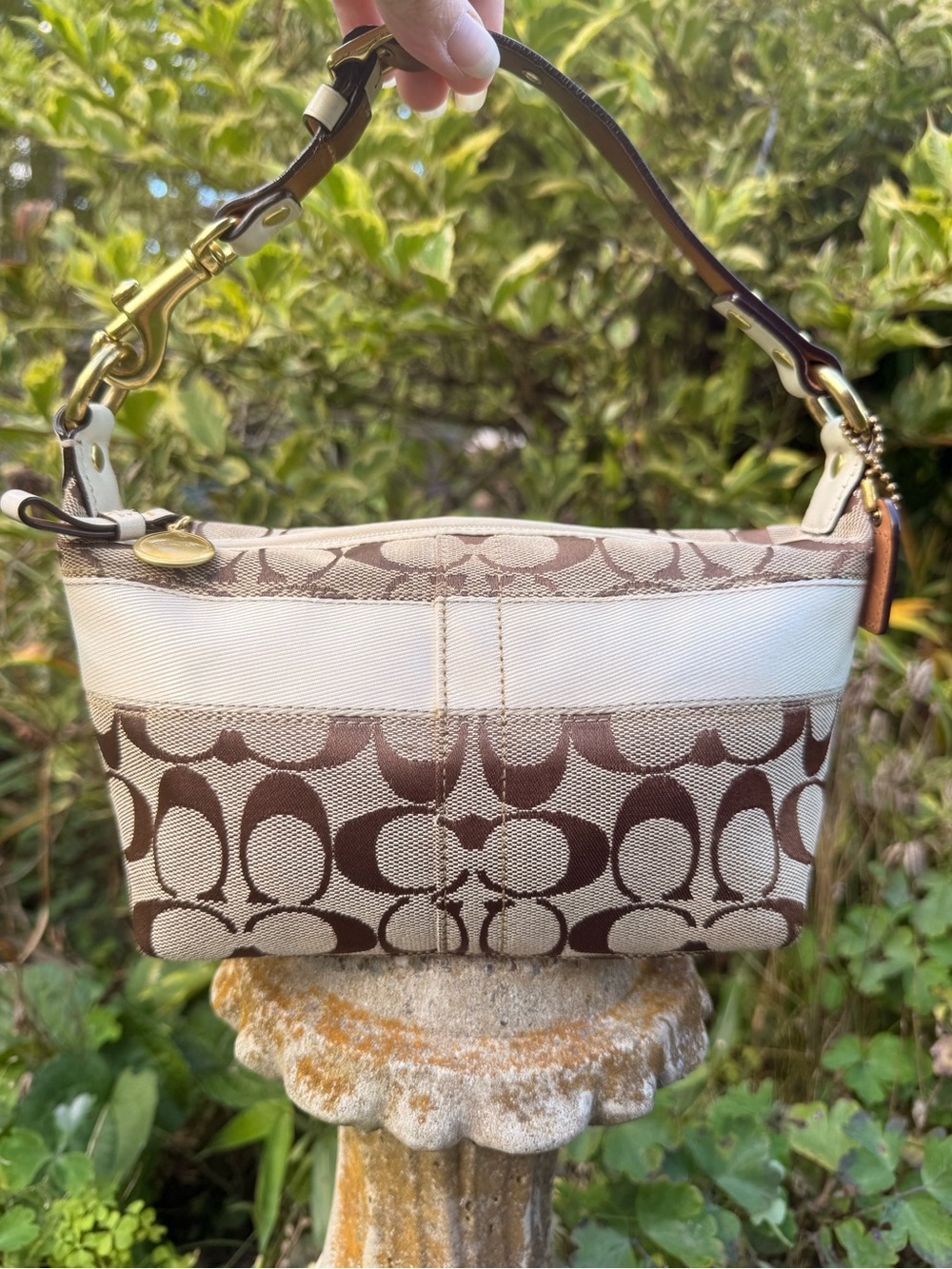 Coach Y2K Signature Stripe Hobo 41206